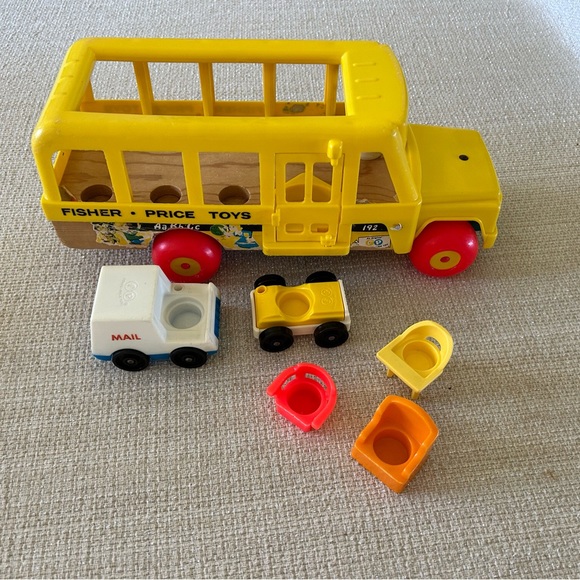 Fisher-Price Other - Vintage Fisher Price School bus and other pieces